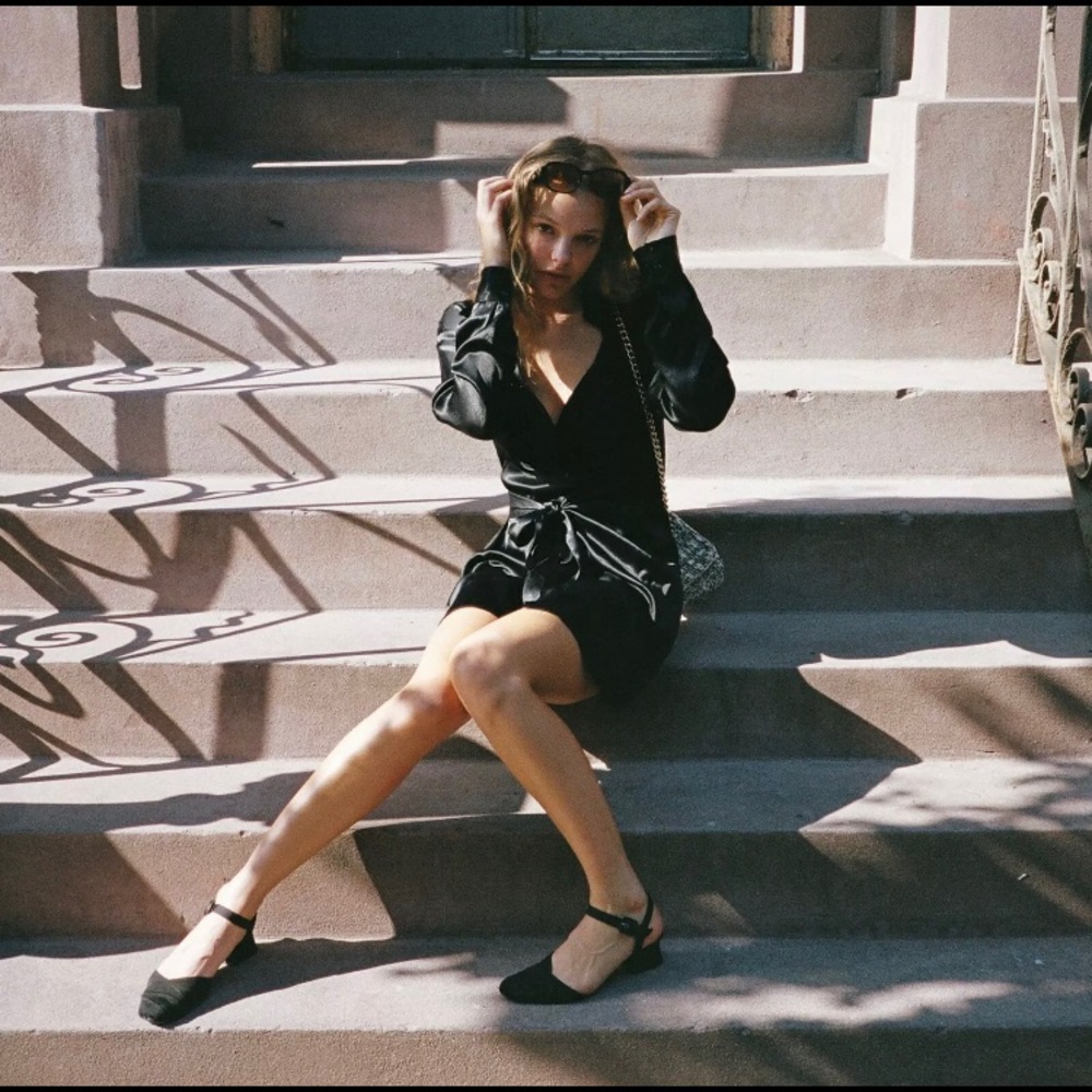 Zara Black Satin Dress